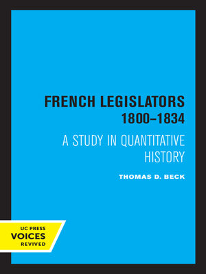 cover image of French Legislators 1800--1834